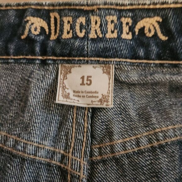 Decree NWT 15 wide leg distressed Y2K grunge skater denim jeans - Picture 9 of 10